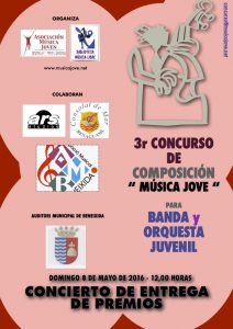 Cartel del concierto y entrega de premios de composición de música joven de Benimaclet.