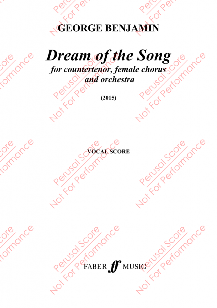 Partitura de Dream of the Song de George Benjamin.
