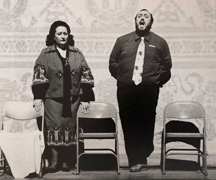 Monserrat Caballé con Luciano Pavarotti