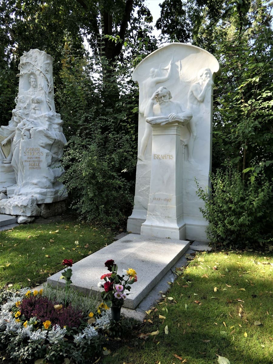 Tumba de Johannes Brahms, situada en el Cementerio Central de Viena