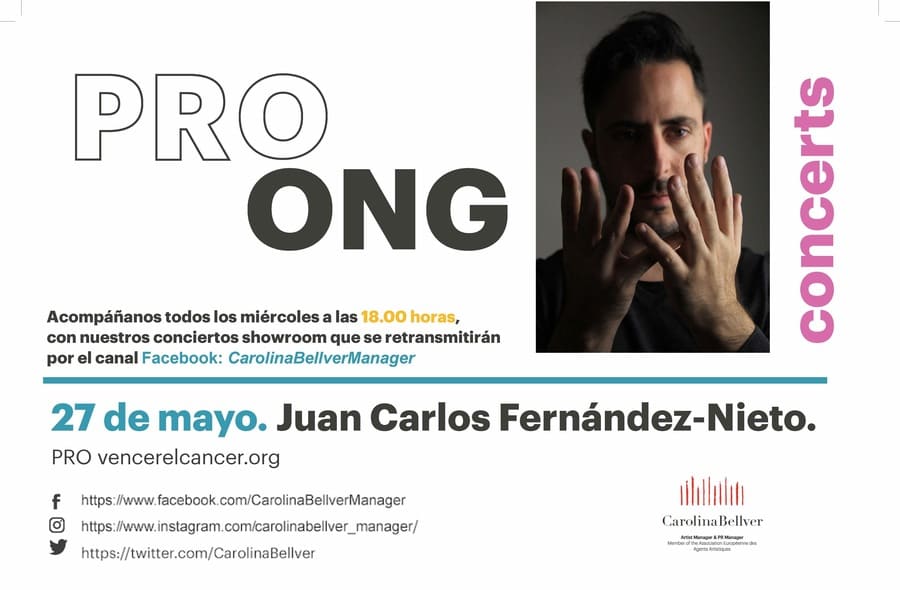 El pianista Juan Carlos Fernández-Nieto actúa en el Festival Online PRO ONG CONCERTS