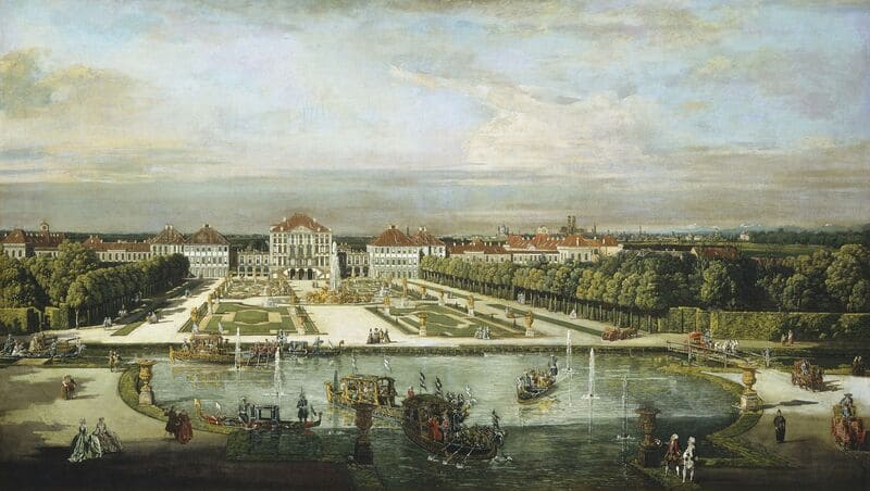 Palacio de Nymphenburg, Múnich, por Bernardo Bellotto (ca. 1761).