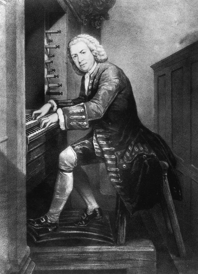 1 Johann Sebastian Bach sentado al órgano en 1725 © British Museum