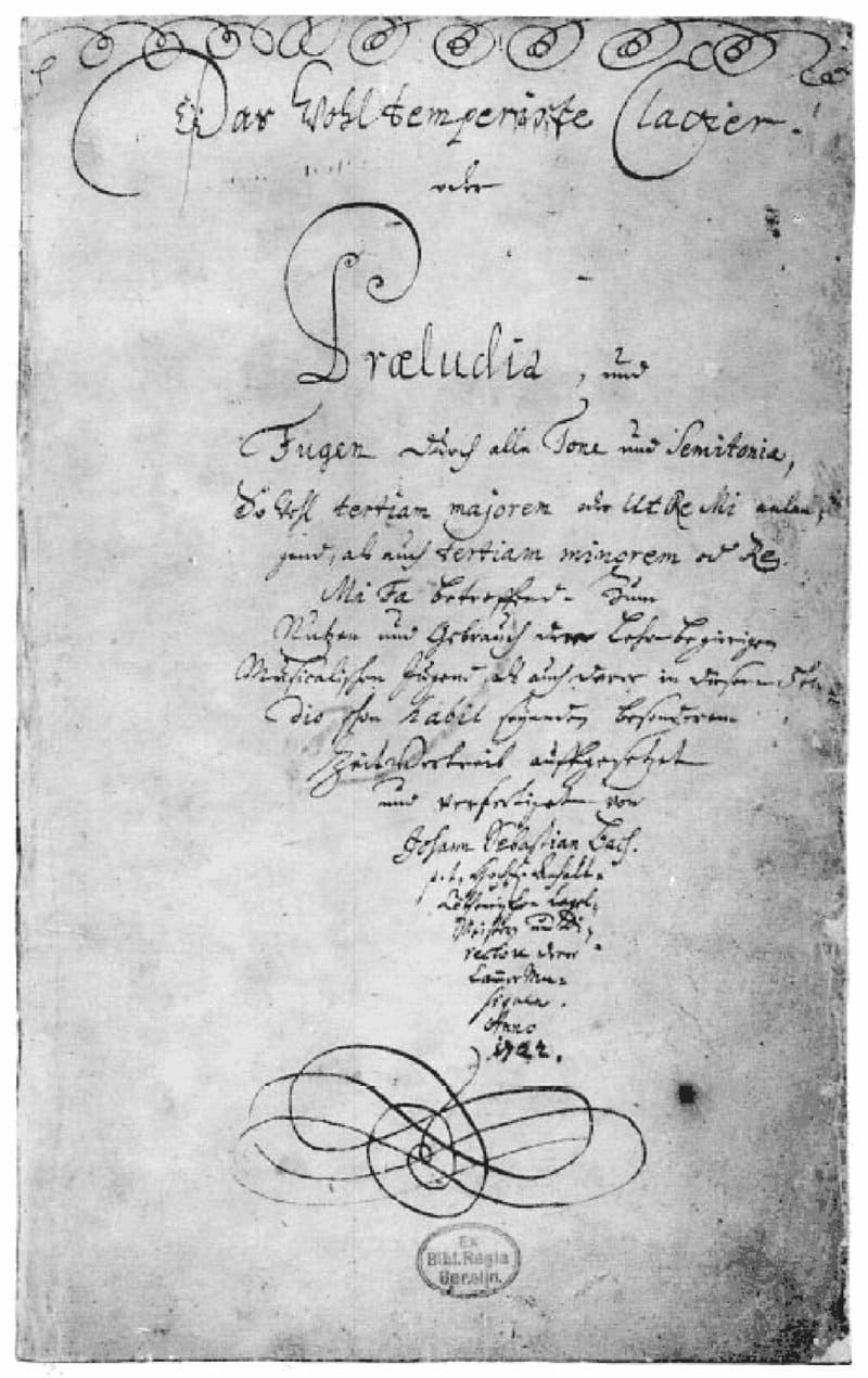 Portada del manuscrito original de El Clave Bien Temperado