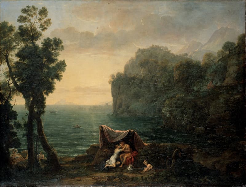 Paisaje costero con Acis y Galatea, Claude Lorrain (1657)