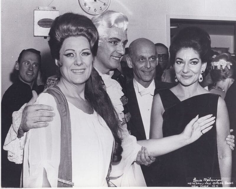 FrancoCorelli junto a Renata Tebaldi y Maria Callas