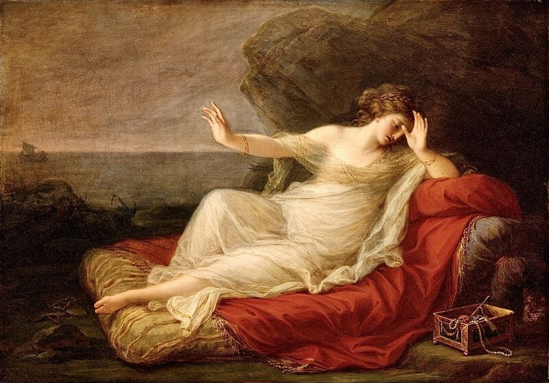 Ariadna abandonada por Teseo, por Angelica Kauffmann, 1774