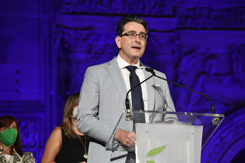 Javier Marín en la recogida del Premio 'Jaen, Paraiso Interior'