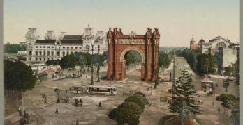 Arco del Triunfo y Palacio de Justicia de Barcelona, década de 1890