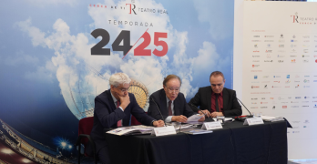 Gregorio Marañón, Ignacio García-Belenguer y Joan Matabosch en la presentación de la temporada 2024-25 del Teatro Real © Javier del Real