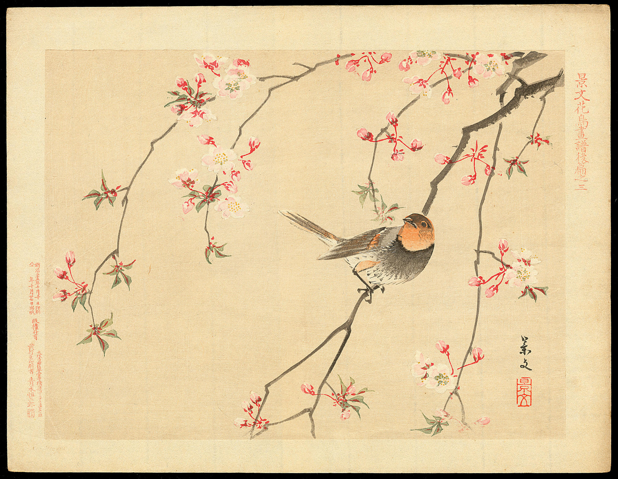 Keibun Matsumoto - Red Avadavat and Cherry